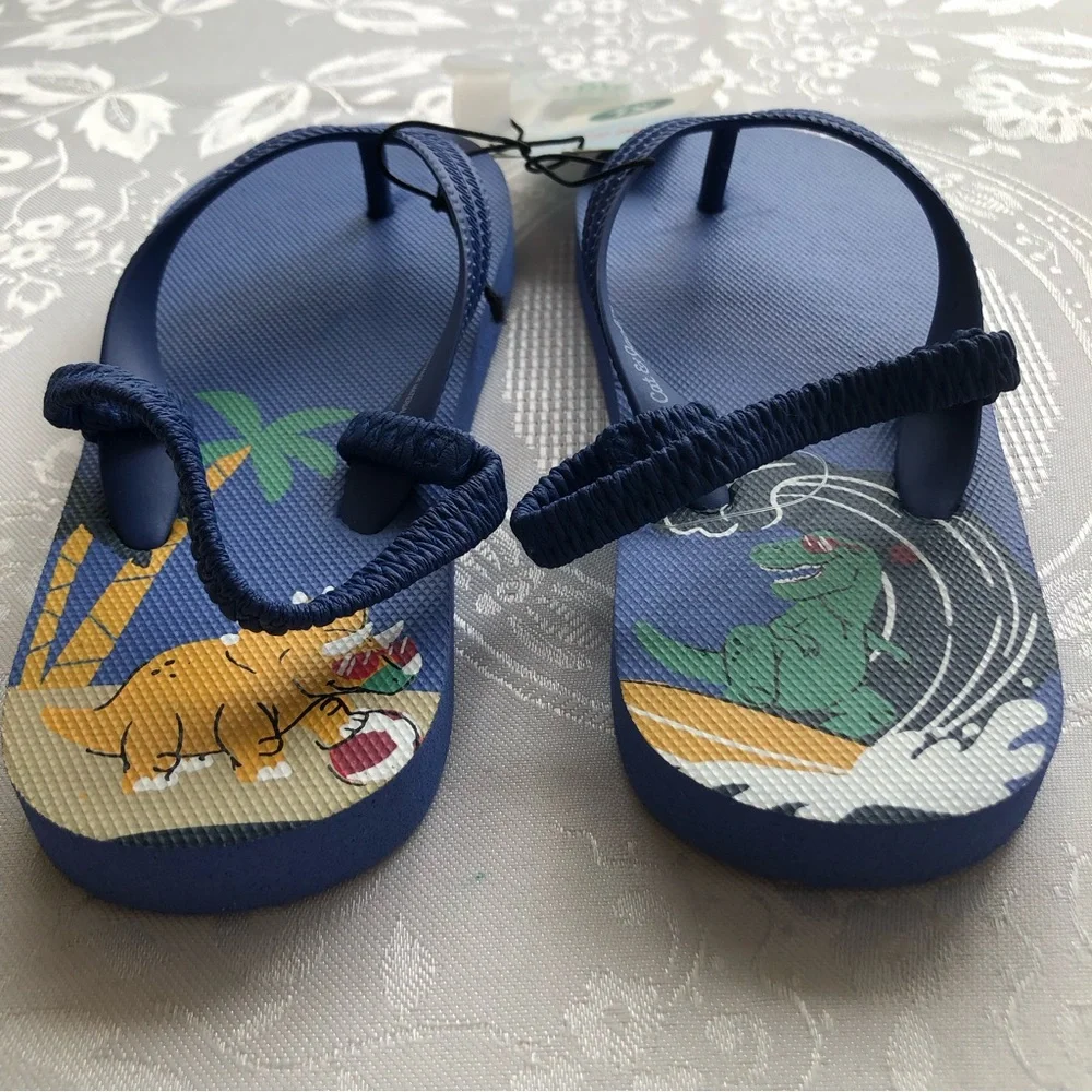 Cat & Jack Toddlers Boys Size XL (11/12) Navy Blue Flip Flops Shoes NWT Sandals